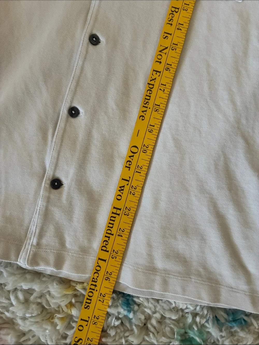 Banana Republic White Short-Sleeve Button-Down Shirt with Black Trim